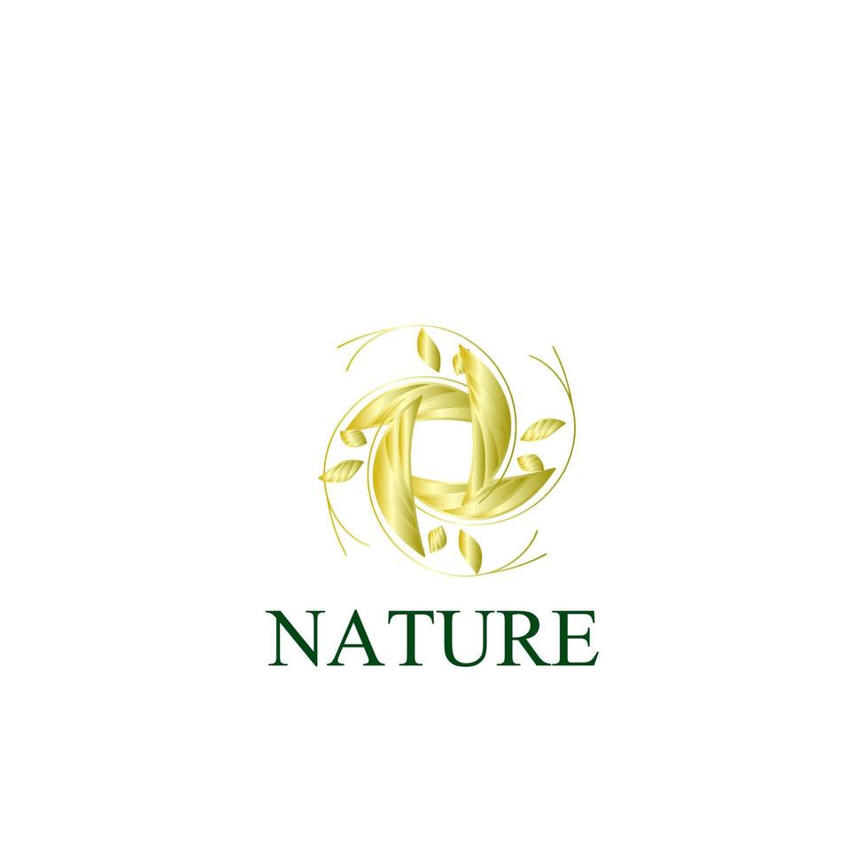 ícone do logotipo da natureza dourada para empresa de meio ambiente vetor