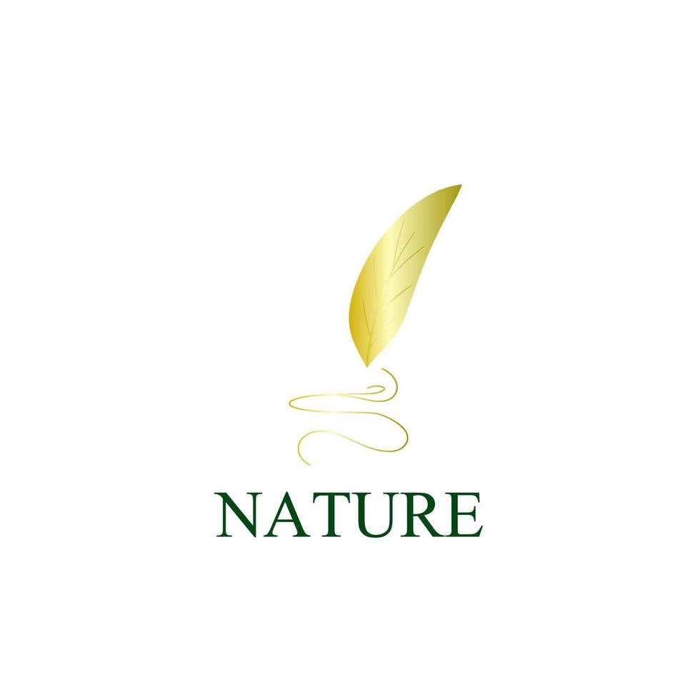 ícone do logotipo da natureza dourada para empresa de meio ambiente vetor