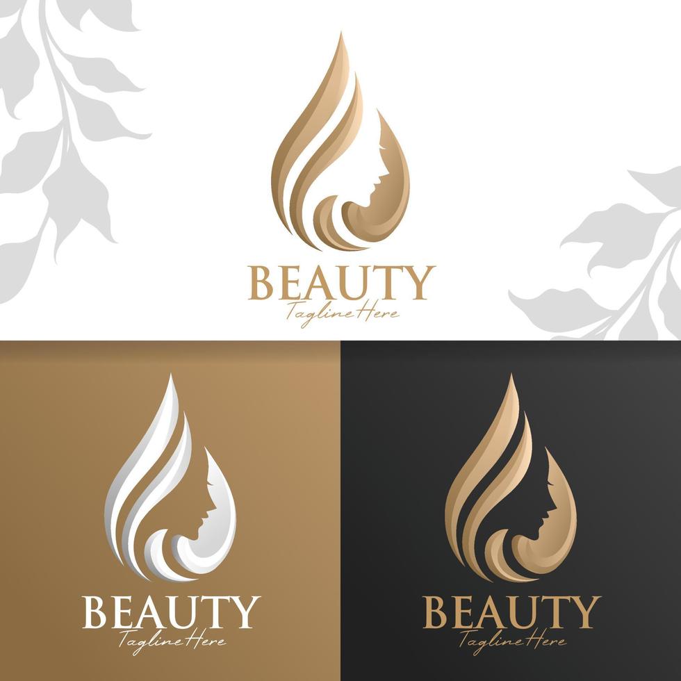 modelo de logotipo de spa e ioga de beleza vetor premium