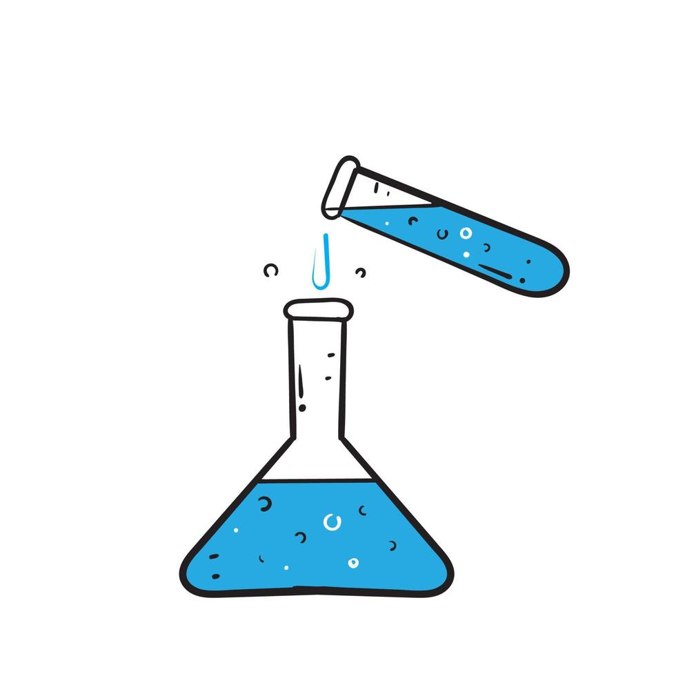 mão desenhada doodle equipamento de laboratório ilustração vetorial isolada vetor