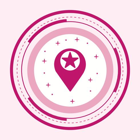 design de ícone de localização com estrela vetor