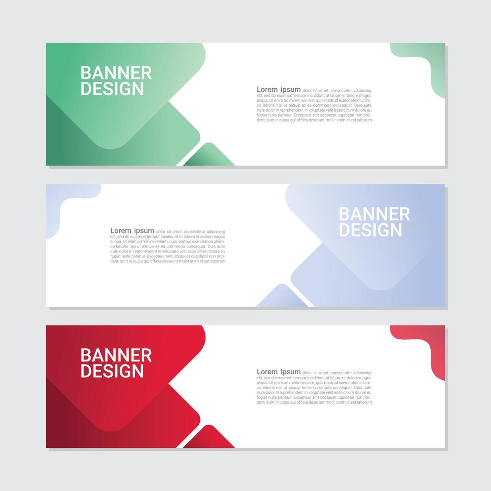 conjunto de modelo de banners de design abstrato vetor