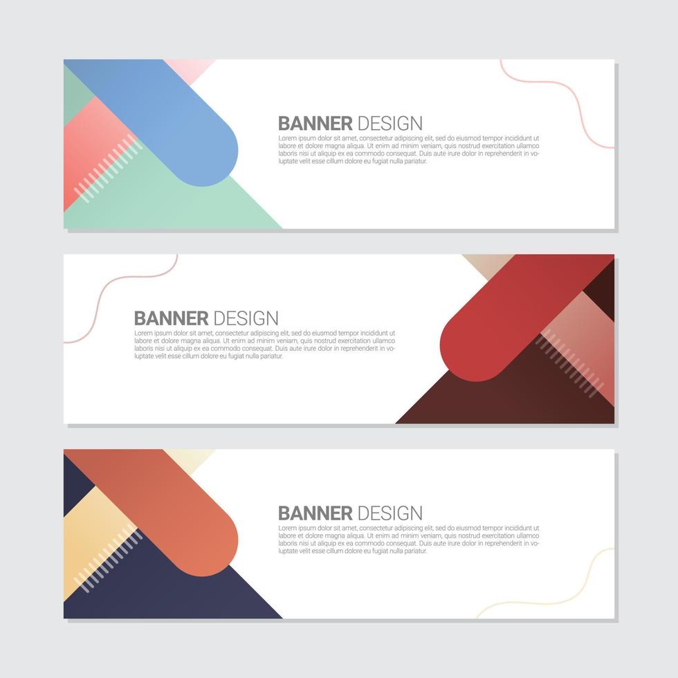 conjunto de modelo de banners de design abstrato vetor