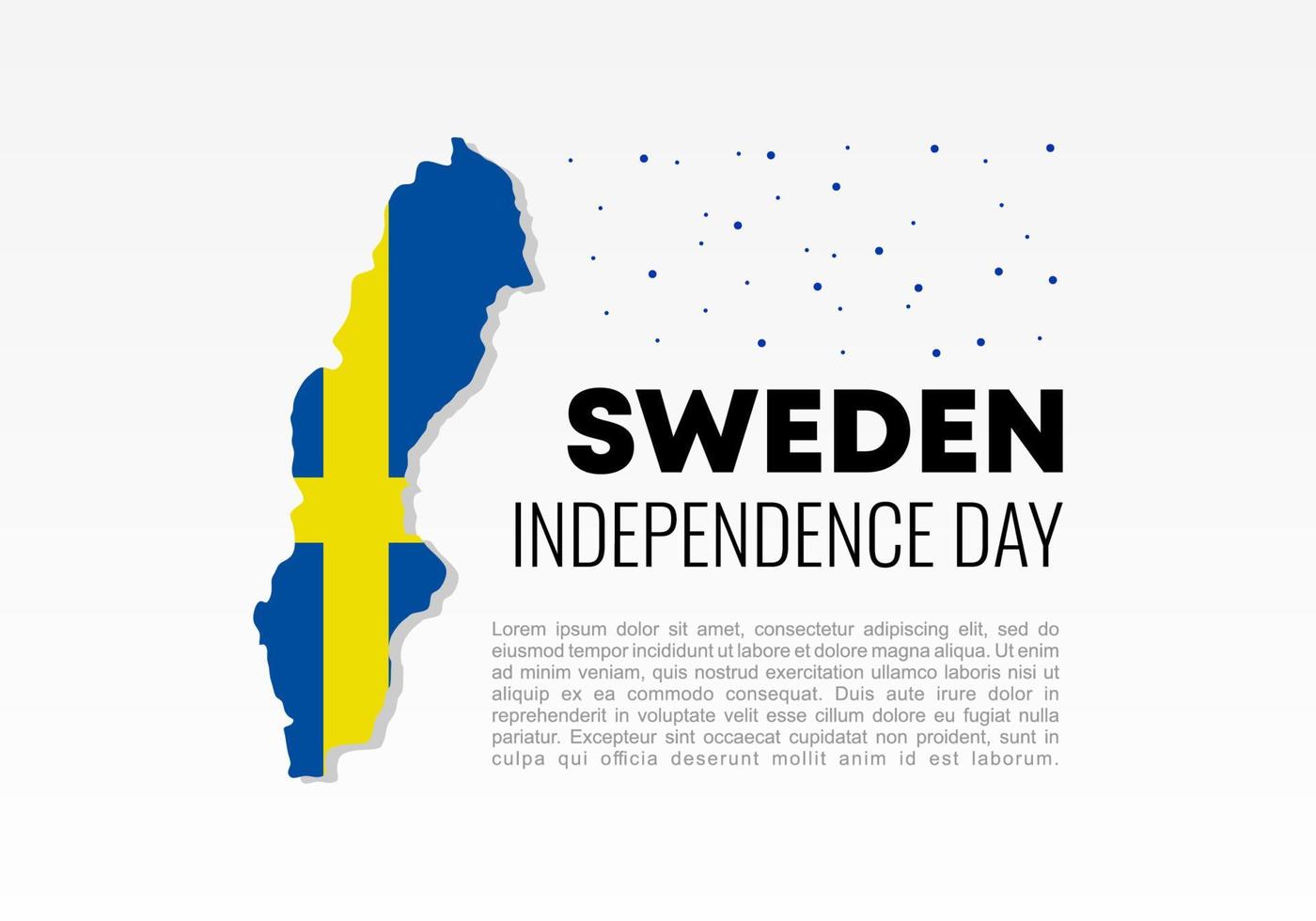 banner de plano de fundo do dia da independência da Suécia para celebração nacional vetor