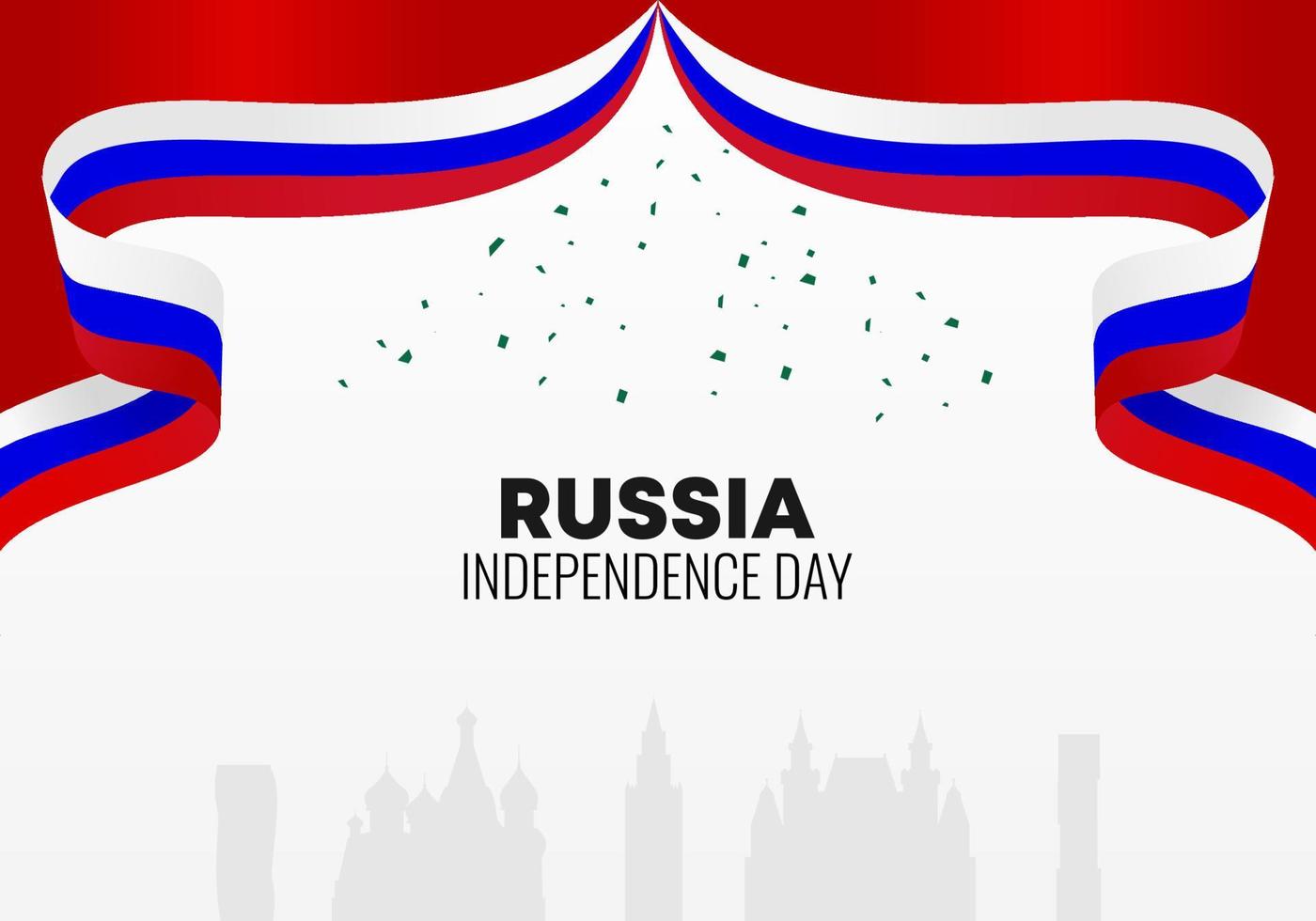 cartaz de banner de fundo do dia da independência da Rússia vetor