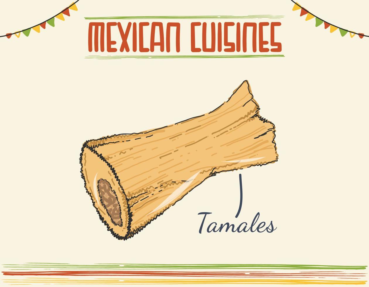 comida mexicana caseira embrulhado tamales vector ilustração isolada no fundo branco. especiarias vetor de comida tradicional. ilustração vetorial mínima colorida isolada