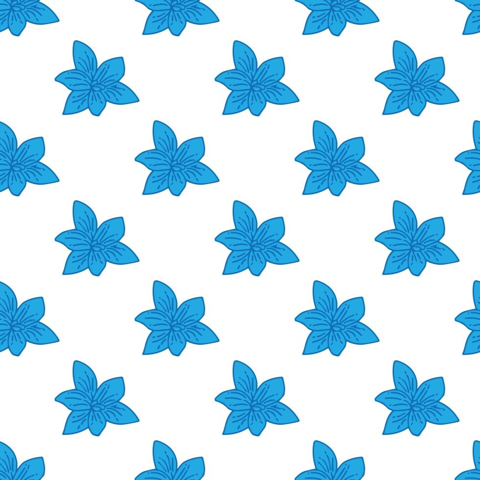 design de padrão sem emenda de flor bluebell vetor