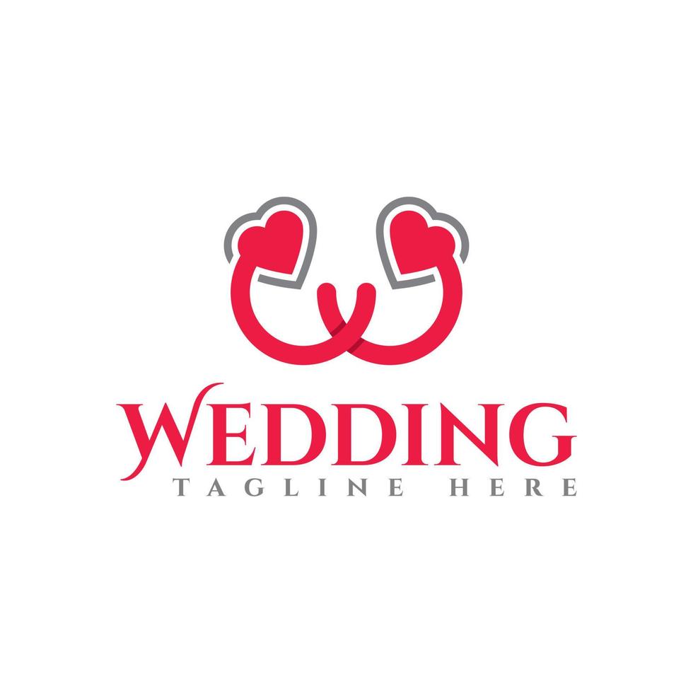 vetor de modelo de design de logotipo de serviço de casamento