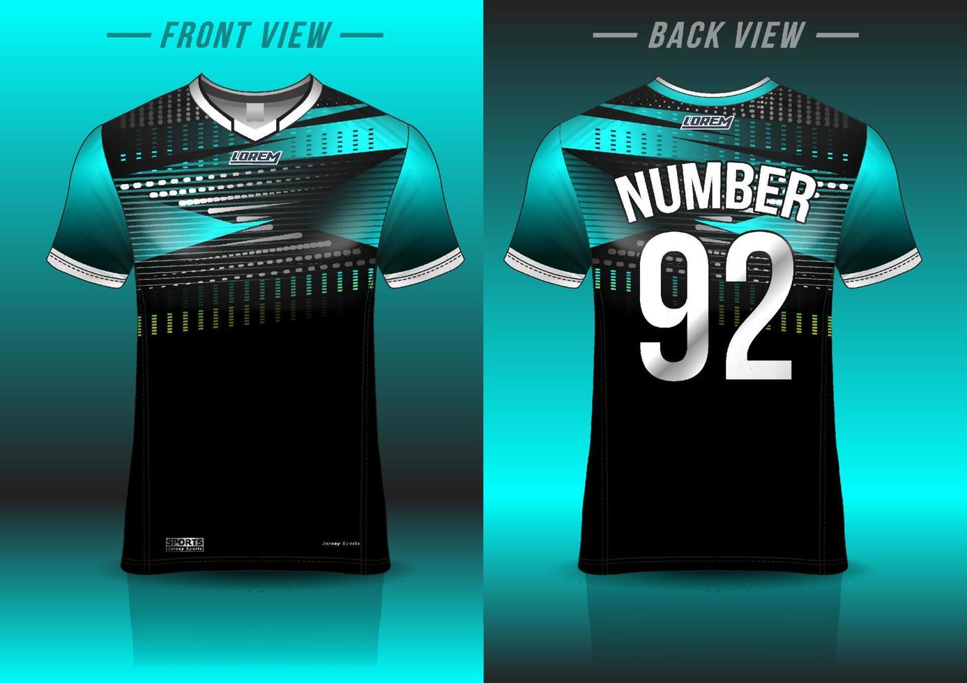 modelo de design de camisa de esporte de jersey para o esporte de futebol, basquete, uniforme em execução na vista frontal, vista traseira. vetor de maquete de camisa, design muito simples e fácil de personalizar