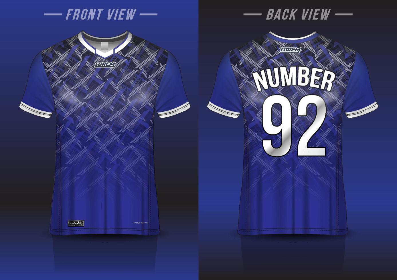 modelo de design de camisa de esporte de jersey para o esporte de futebol, basquete, uniforme em execução na vista frontal, vista traseira. vetor de maquete de camisa, design muito simples e fácil de personalizar