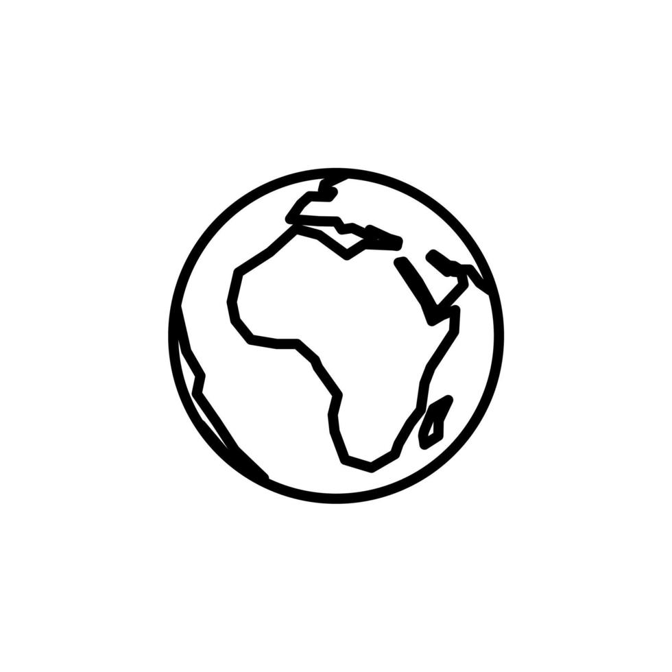 mundo, terra, ícone de linha global, vetorial, ilustração, modelo de logotipo. adequado para muitos propósitos. vetor