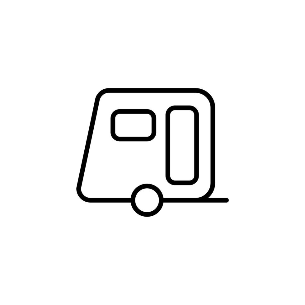 caravana, campista, ícone de linha de viagens, vetor, ilustração, modelo de logotipo. adequado para muitos propósitos. vetor