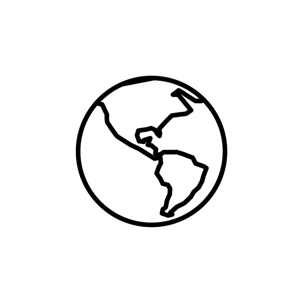 mundo, terra, ícone de linha global, vetorial, ilustração, modelo de logotipo. adequado para muitos propósitos. vetor