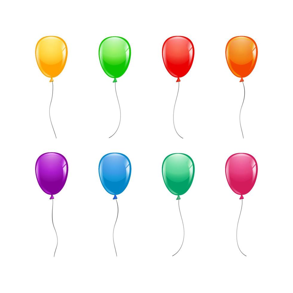 balões coloridos brilhantes isolados vetor