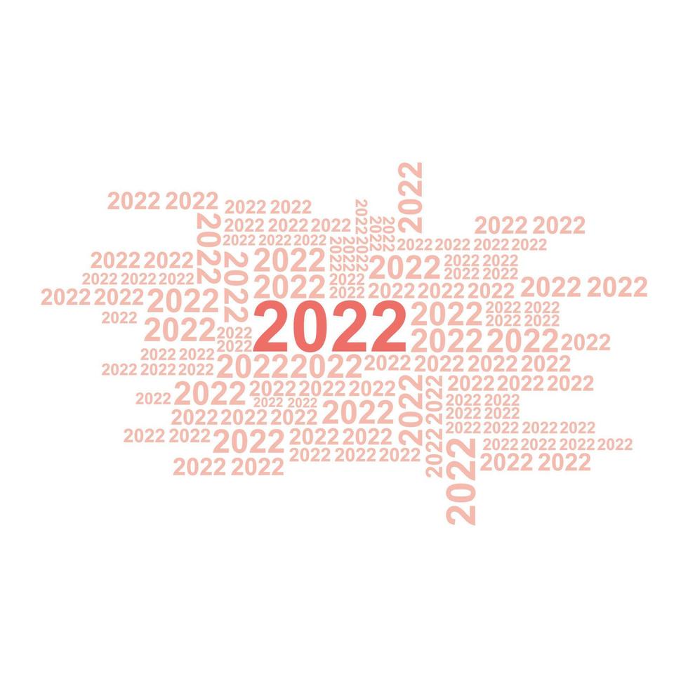 um grupo de número 2022, o ano dos senhores. eles são de tamanho e posição aleatoriamente. vetor