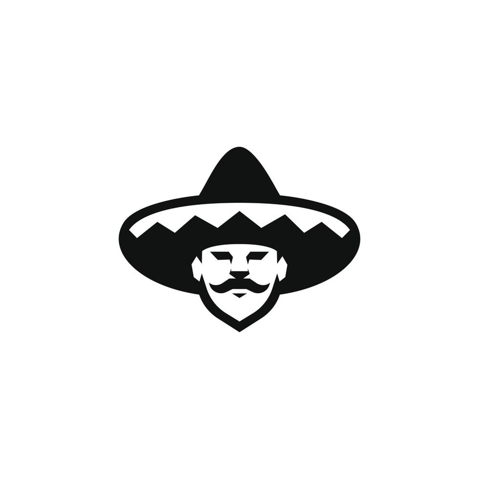 design de vetor de logotipo bigode sombrero
