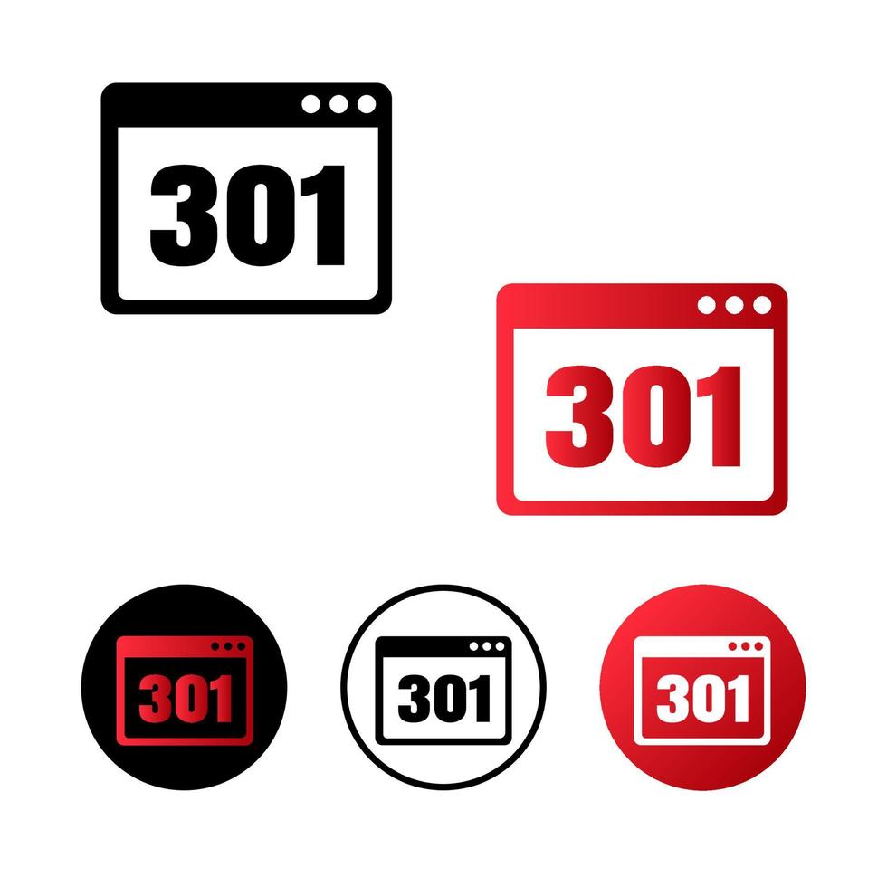 ilustração do ícone 301 de status do navegador vetor