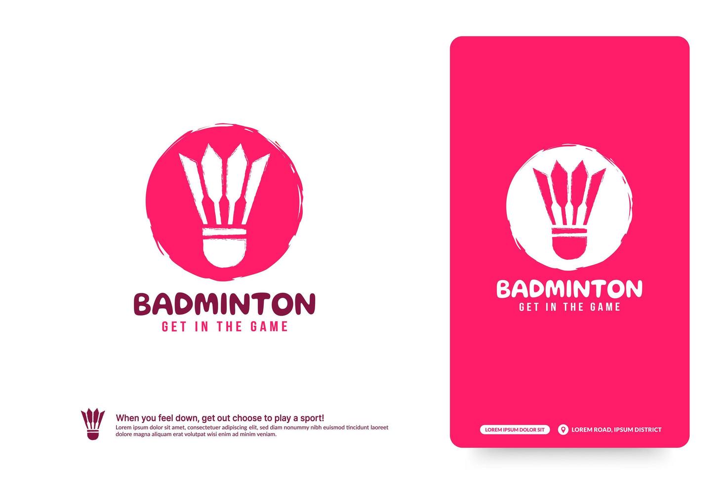 modelo de design de logotipo de clube de badminton, conceito de logotipo de torneios de badminton. identidade da equipe de badminton isolada no fundo branco, ilustrações vetoriais de design de símbolo de esporte abstrato vetor