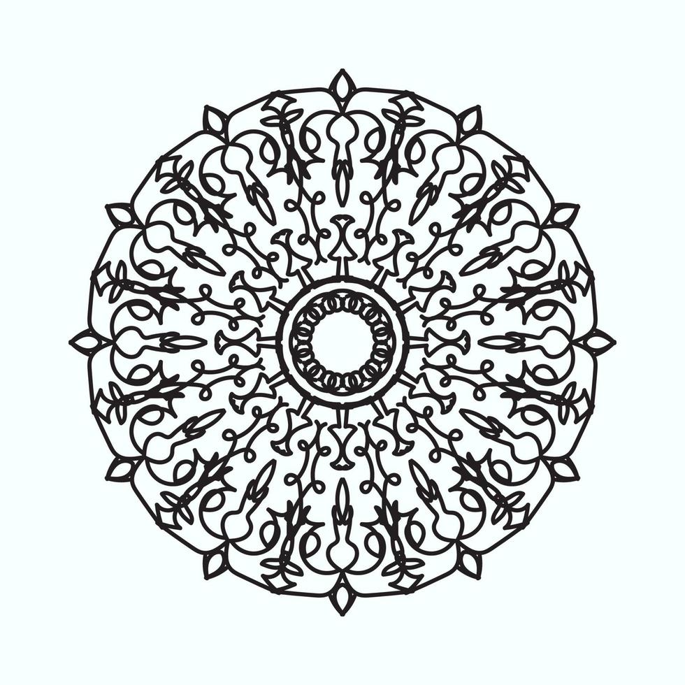 mão desenhada mandala. decoração em ornamento de doodle oriental étnico vetor