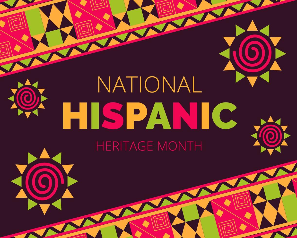 mês da herança hispânica nacional comemorado de 15 de setembro a 15 de outubro nos eua. vetor
