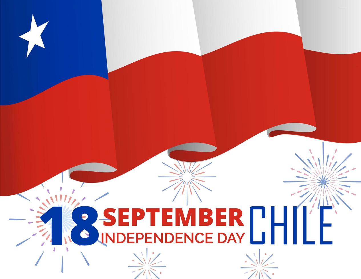 o dia da independência do chile comemorado em 18 de setembro. o dia da liberdade é um famoso evento nacional. vetor