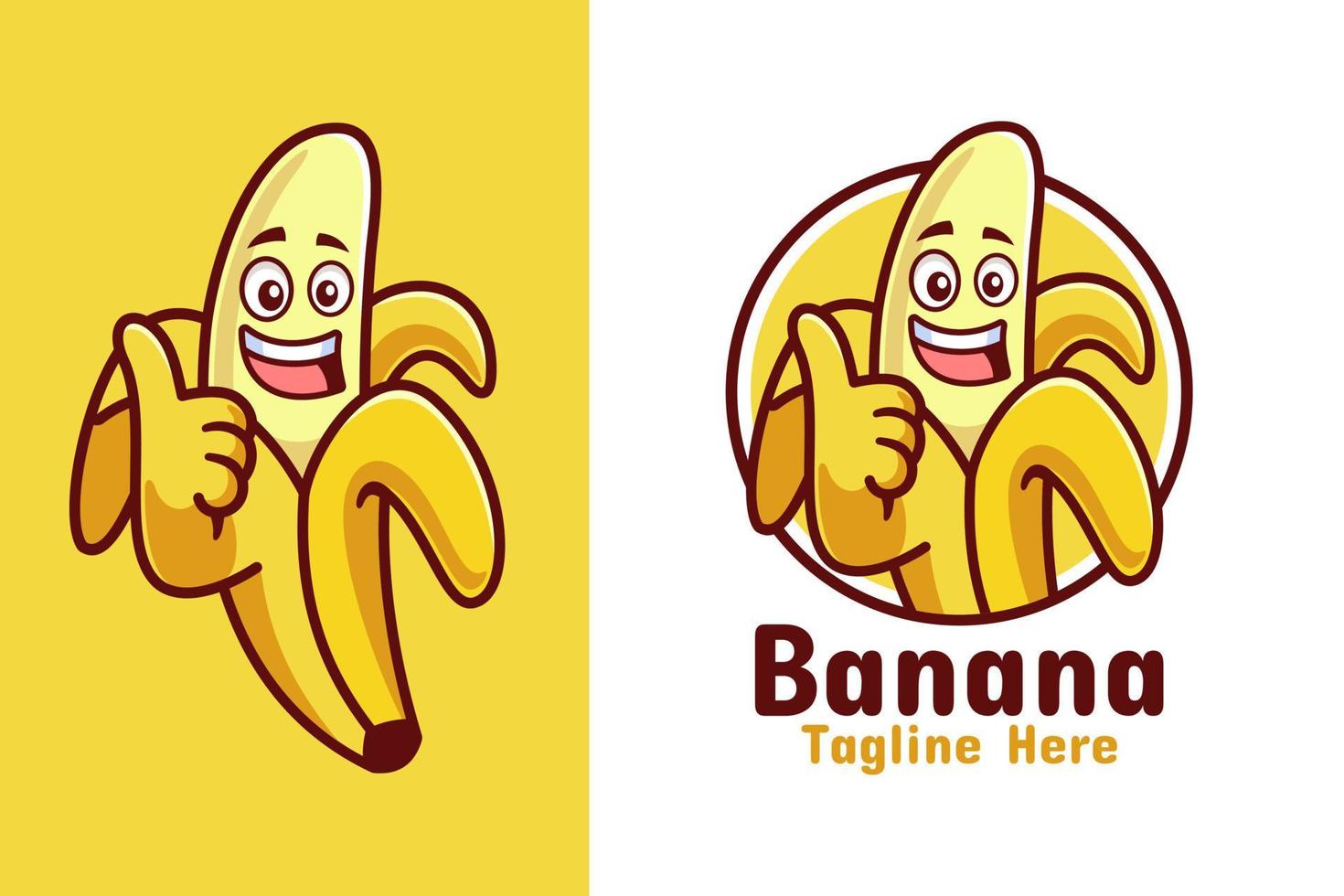 design de logotipo banana polegar para cima vetor
