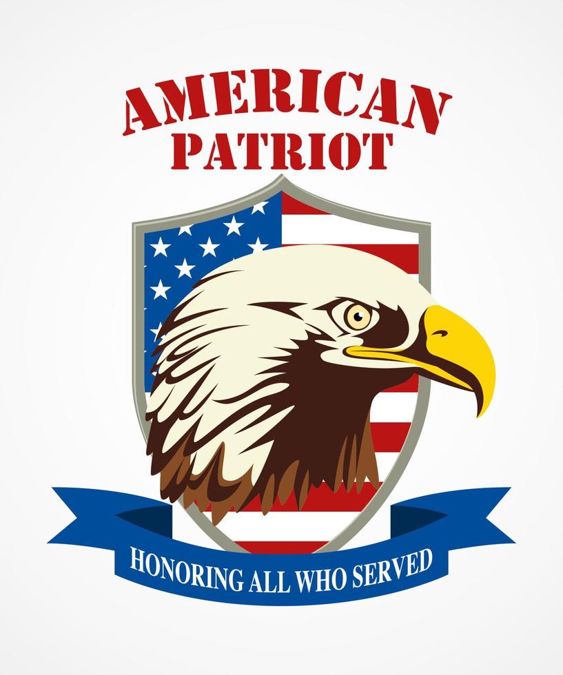 escudo patriota americano vetor