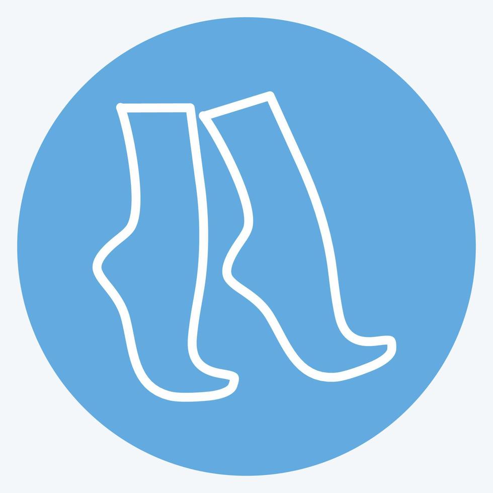 ícone da ponta dos pés no estilo moderno de olhos azuis isolado em um fundo azul suave vetor
