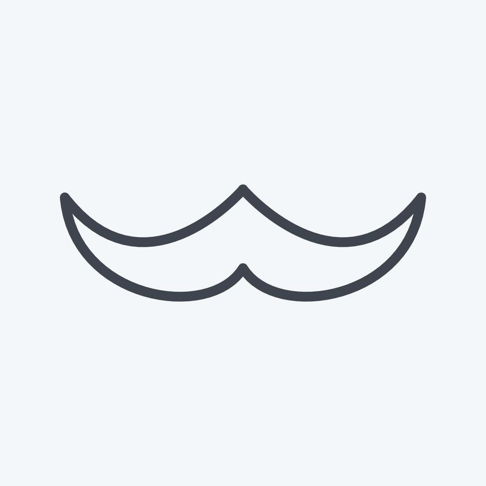 ícone de bigode em estilo de linha moderno isolado em fundo azul suave vetor