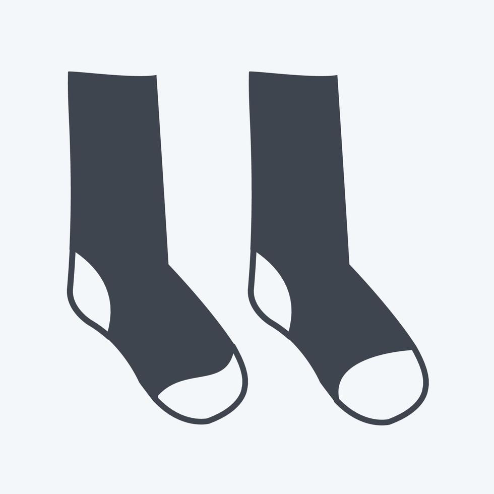 ícone de meias em um estilo moderno de glifo isolado em um fundo azul suave vetor