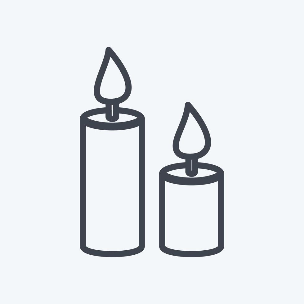 ícone de velas em estilo de linha moderno isolado em um fundo azul suave vetor