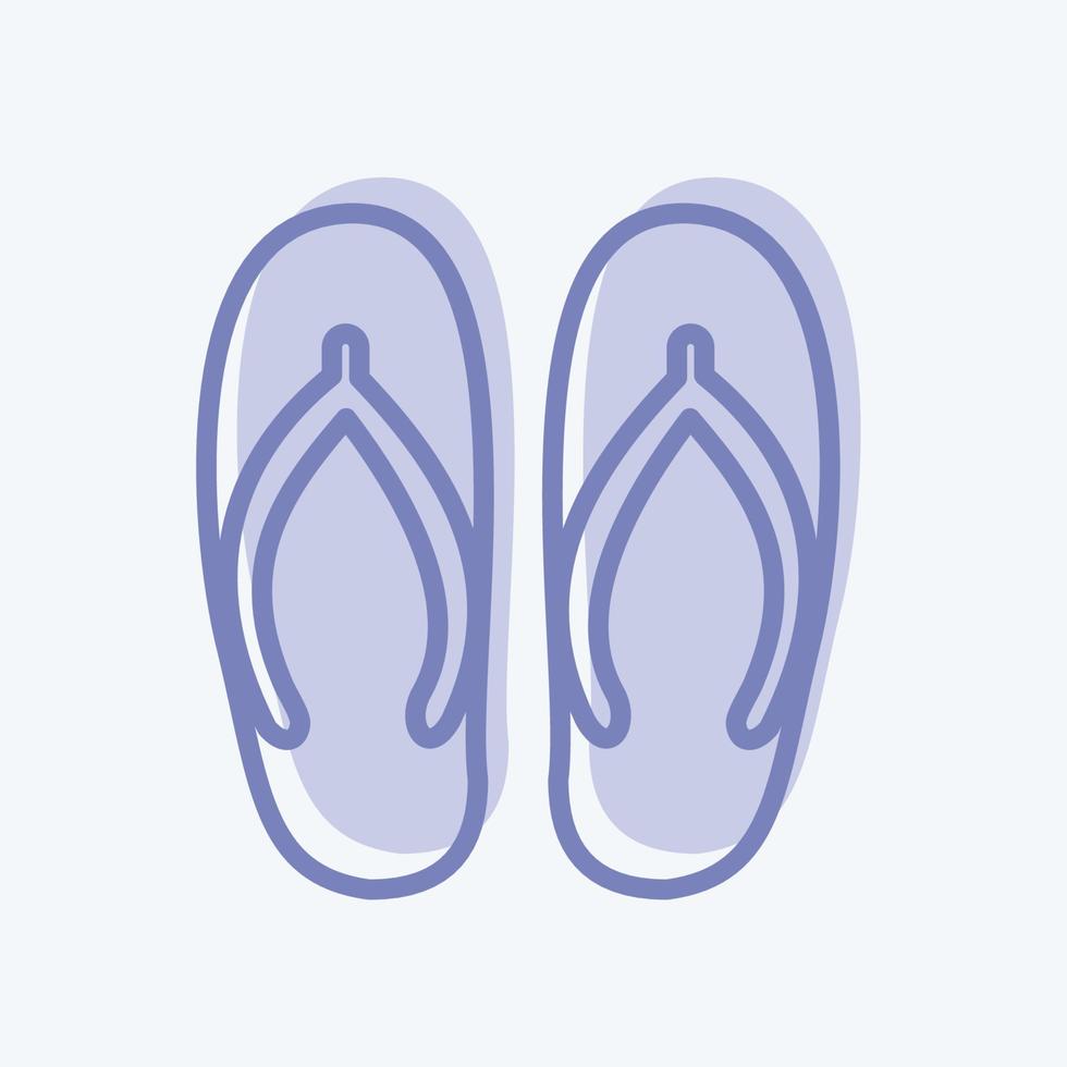 ícone de chinelos em um estilo moderno de dois tons, isolado em um fundo azul suave vetor