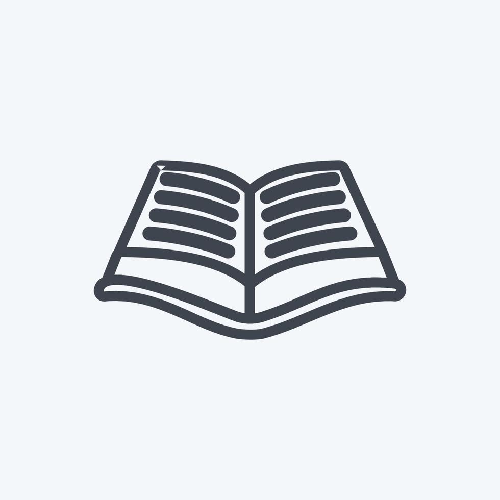 ícone de livro aberto em estilo de linha moderno isolado em fundo azul suave vetor