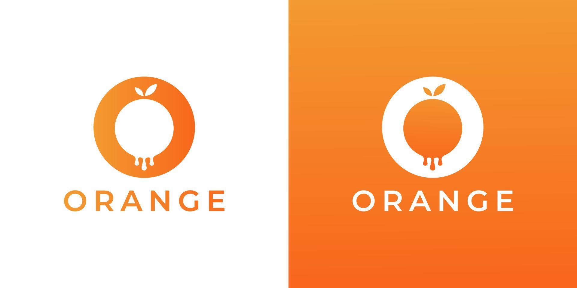 logotipo simples minimalista moderno laranja pingando vetor