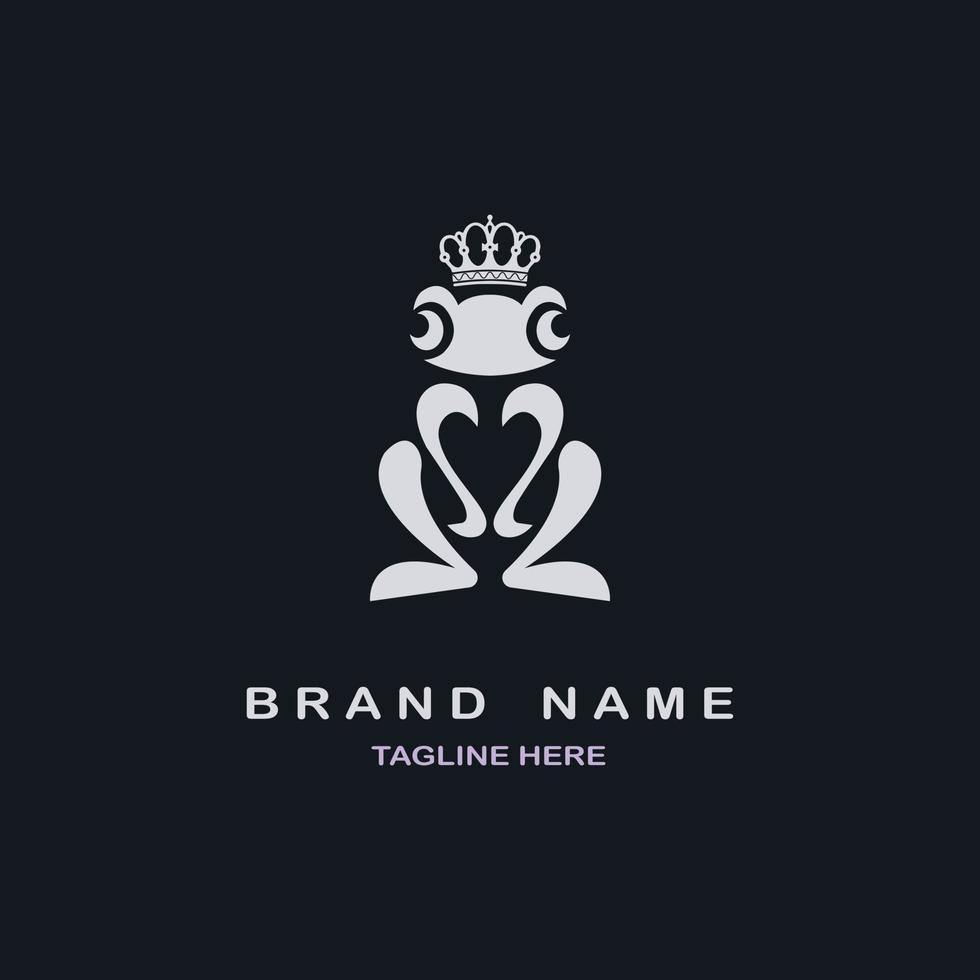 Príncipe sapo logotipo ícone modelo de design retro para marca ou empresa e outros vetor