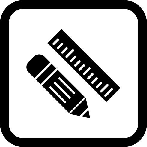 Desenho de ícone de lápis e régua vetor