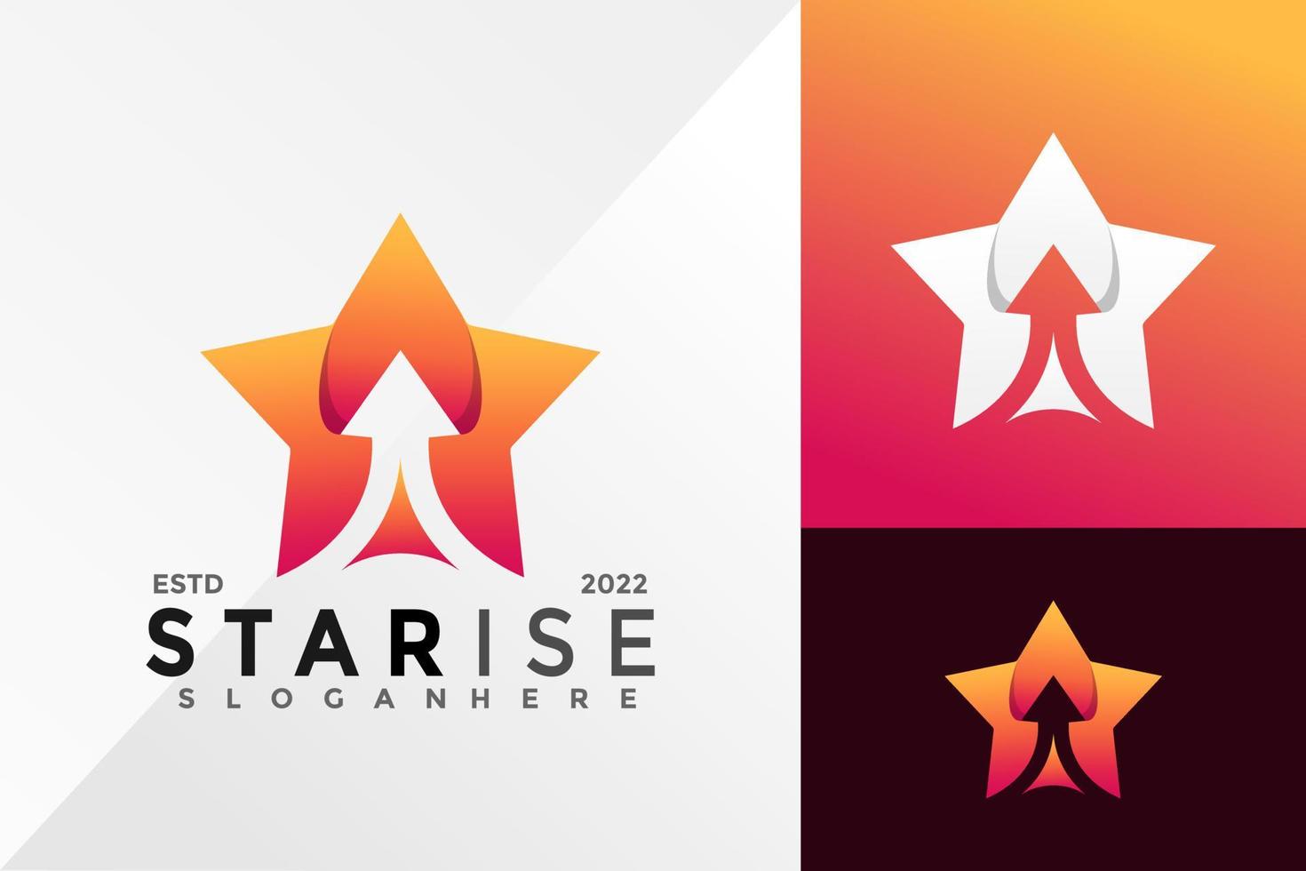 estrela ascensão modelo de ilustração vetorial de design de logotipo vetor