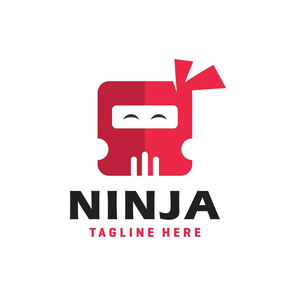 logotipo moderno da cabeça do ninja vetor