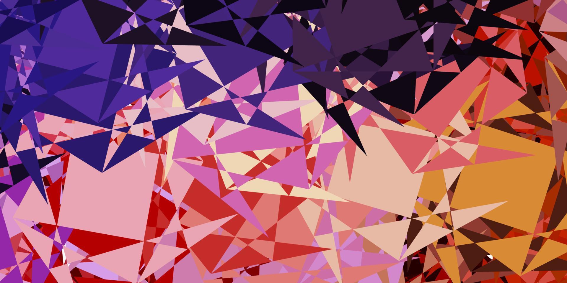 layout de vetor roxo claro e rosa com formas triangulares.