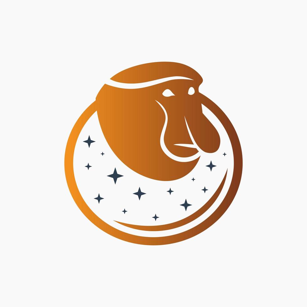 logotipo de nariz afiado de macaco moderno vetor