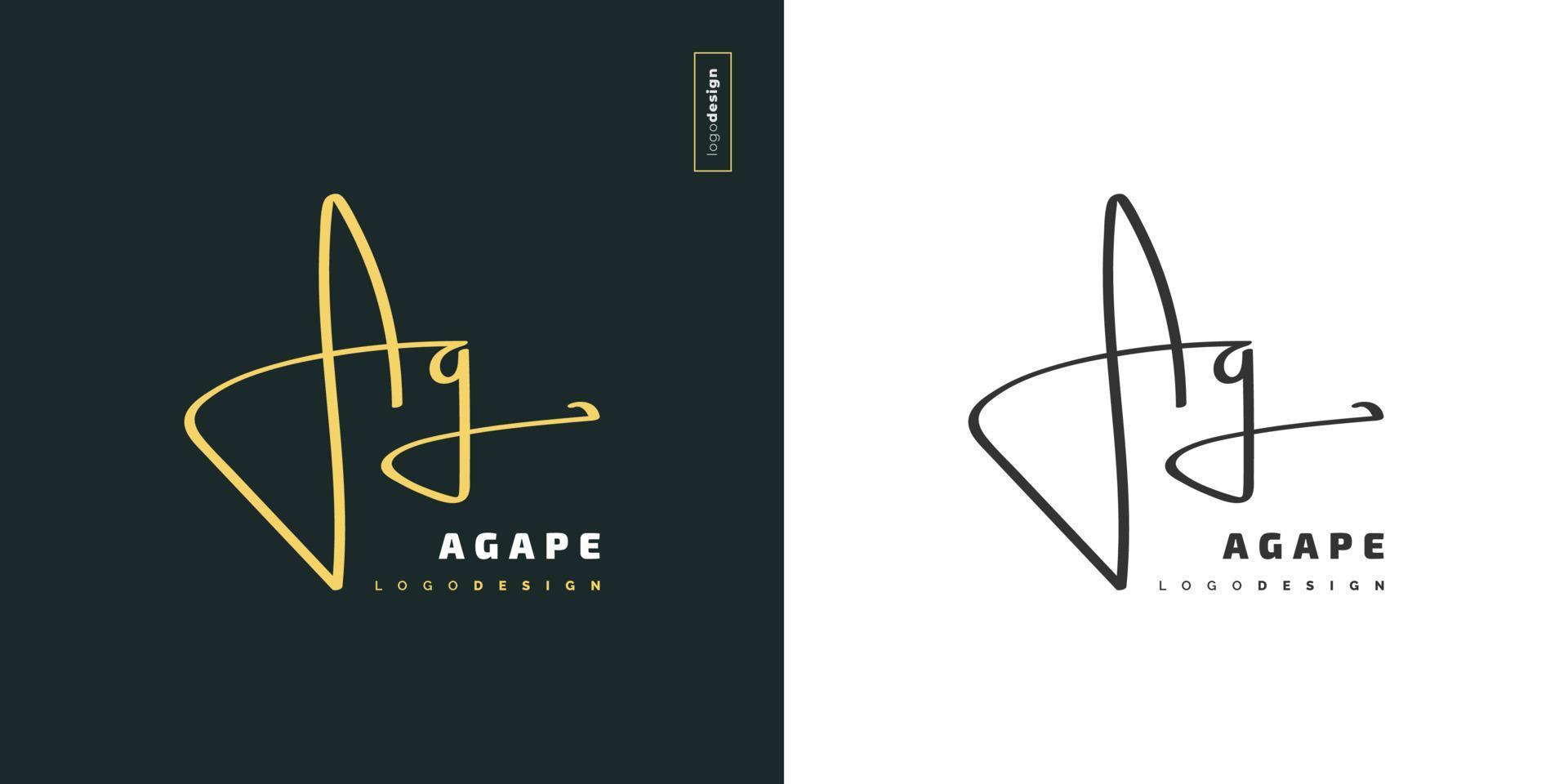 aeg design do logotipo inicial com estilo de escrita à mão. logotipo ou símbolo de assinatura ag para identidade empresarial vetor