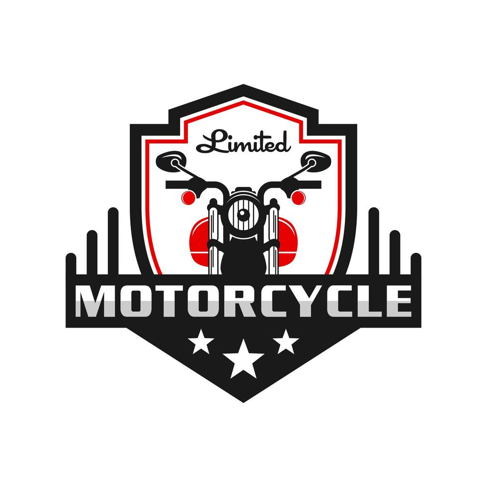 design de logotipo com emblema de motocicleta retrô ou vintage vetor