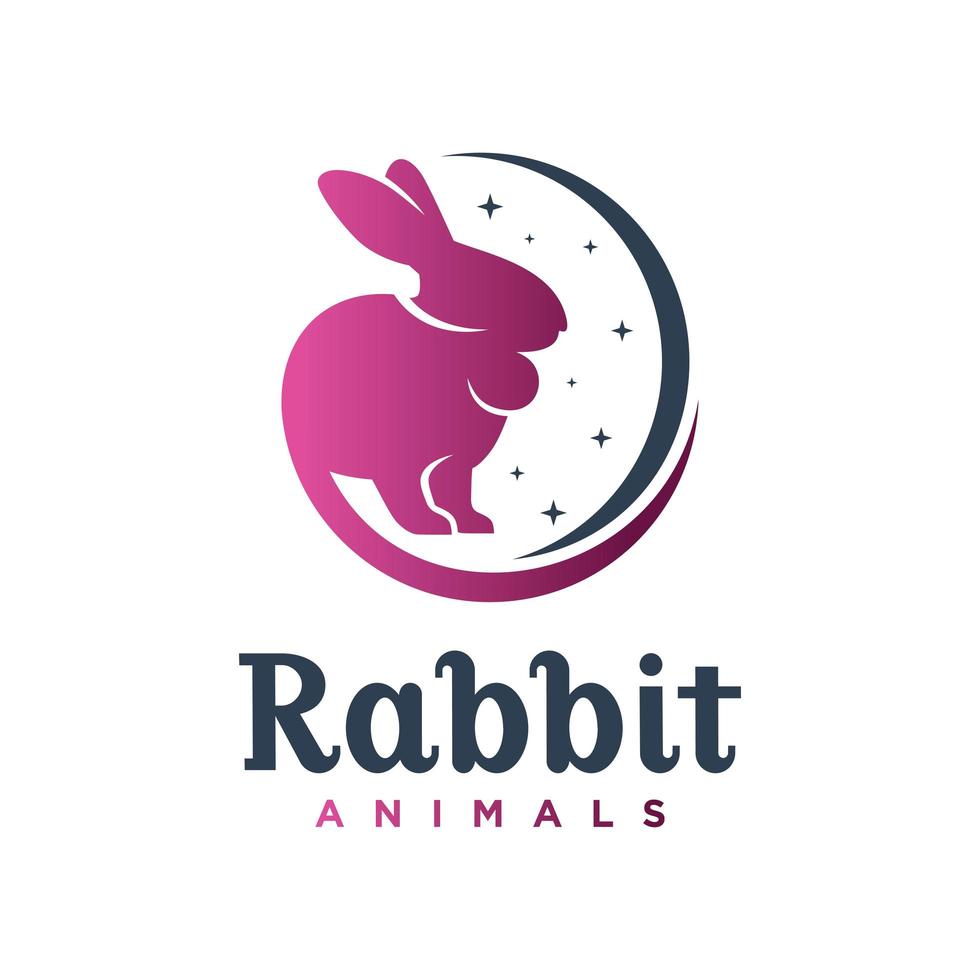 design de logotipo de animal de coelho vetor