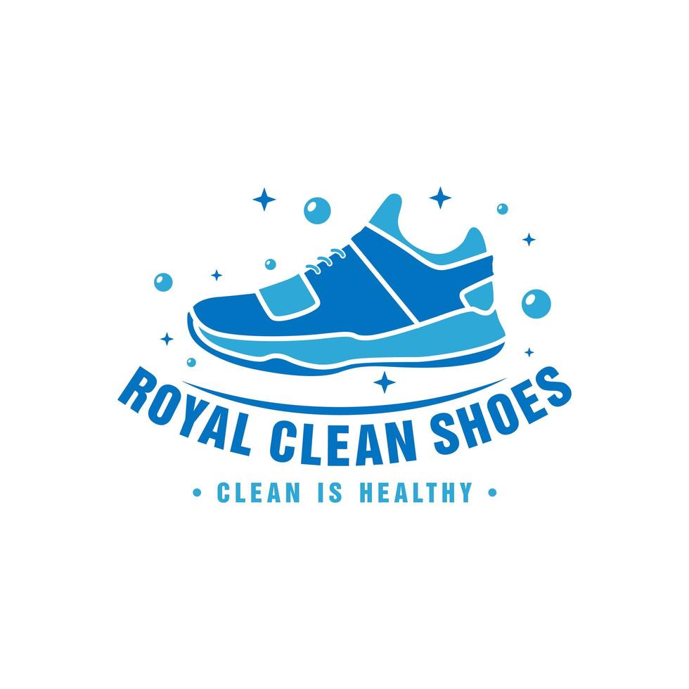 design de logotipo de lavanderia de sapatos vetor