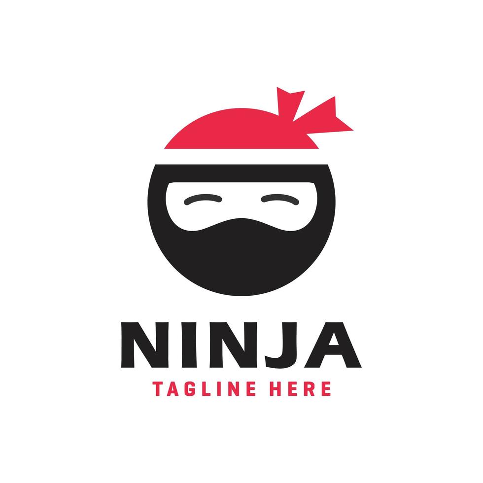 logotipo moderno da cabeça do ninja vetor