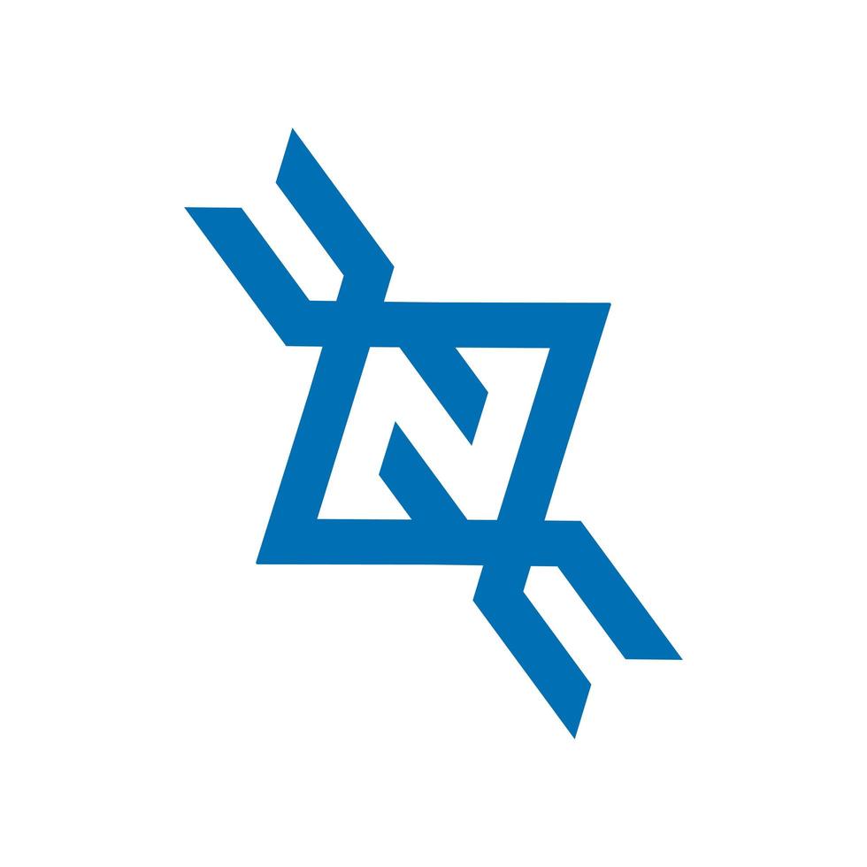 logotipo moderno com letra de prefixo n vetor