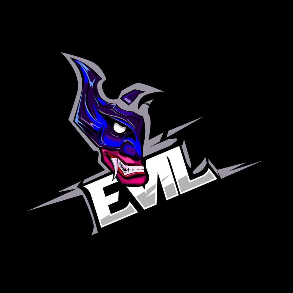 logotipo do mascote do mal, ilustração do vetor do mal
