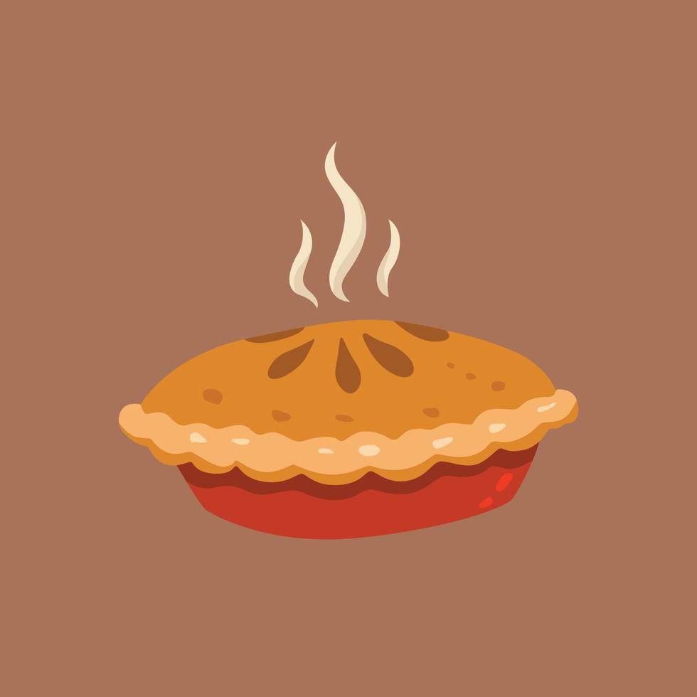 mão desenhada linda torta deliciosa. ilustração plana vetor