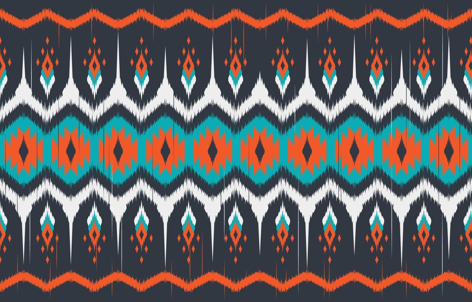 fundo abstrato étnico ikat. padrão sem emenda no estilo tribal, bordado popular e estilo mexicano. Impressão de ornamento de arte geométrica asteca. Projete para tapete, papel de parede, roupas, embrulho, tecido, capa. vetor