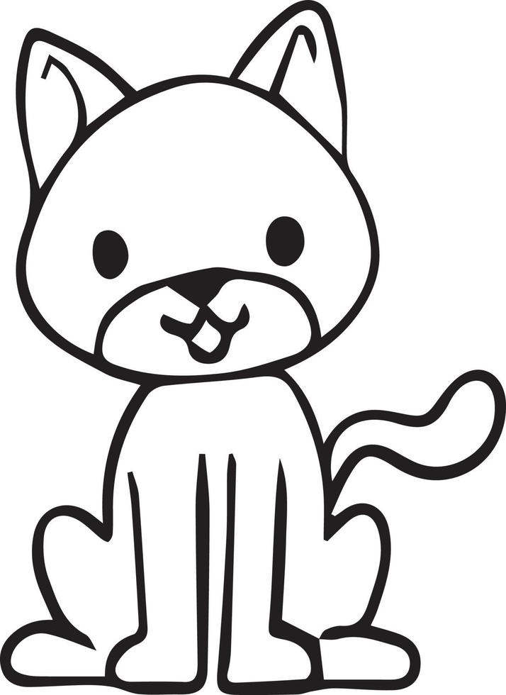 Desenhos para colorir de desenho de um lindo gato kawaii para colorir  